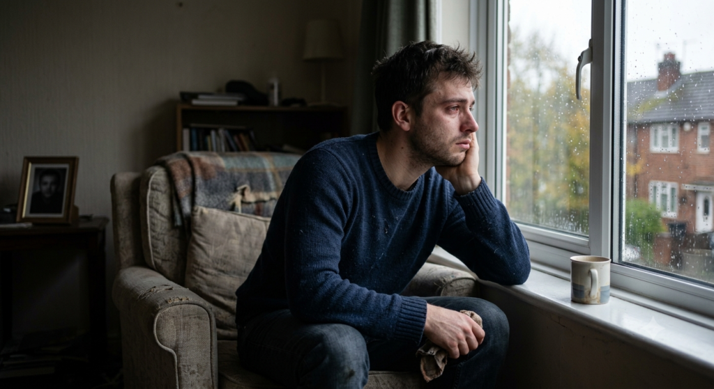 Señales de que Él Sufre Después de la Ruptura hombre solo después de una ruptura