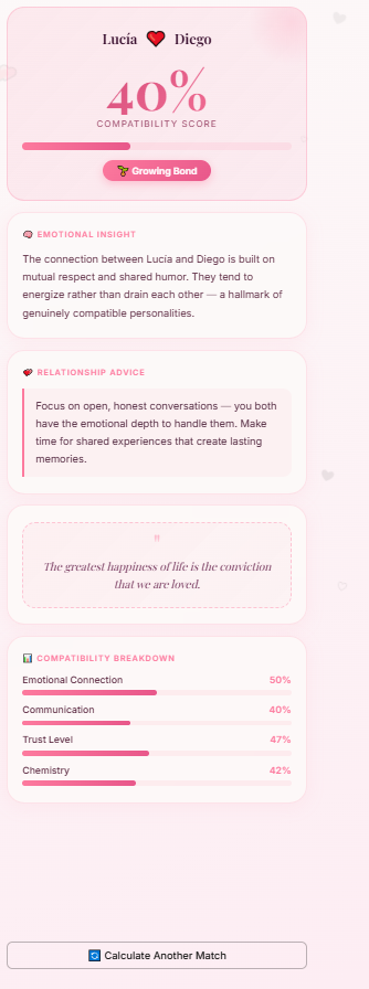 Calculadora de Amor Calculadora del amor con resultados constantes