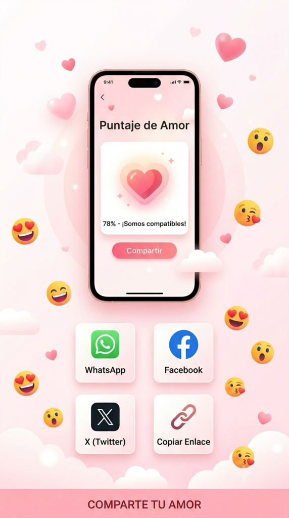 Calculadora de Amor Compartir la puntuación de amor