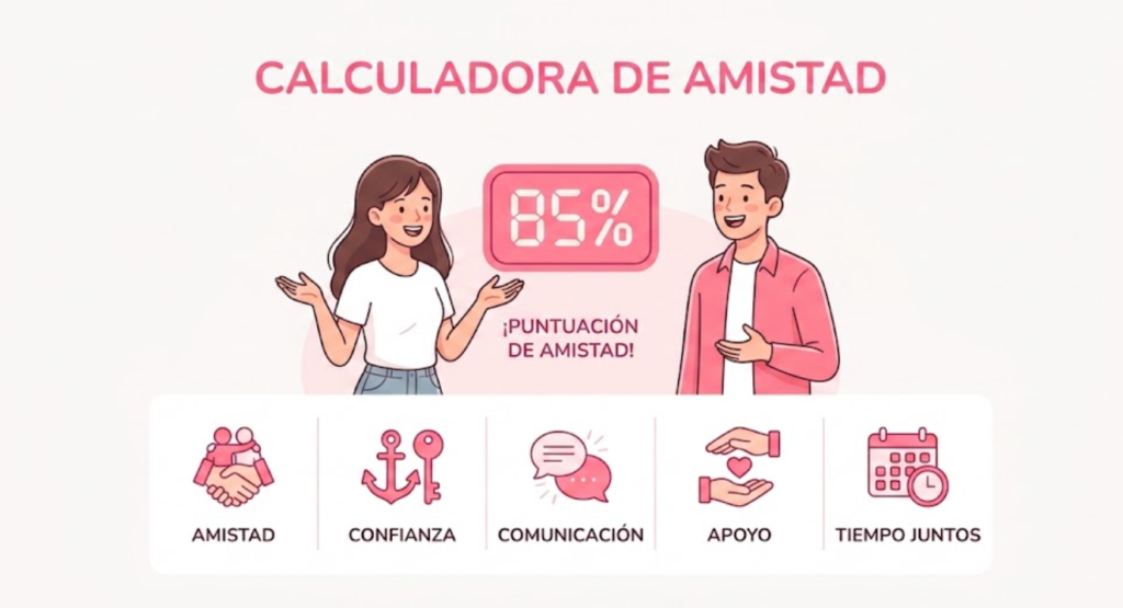 Calculadora de Amistad Calculadora de Amistad para conocer la puntuación entre dos amigos